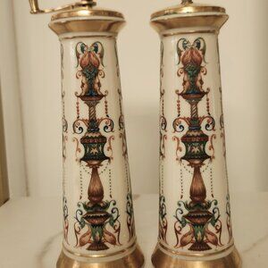vintage Lenox porcelain Lido salt & pepper mill
